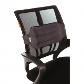 Подушка под спину на стул или кресло с лузгой гречихи Офис серый